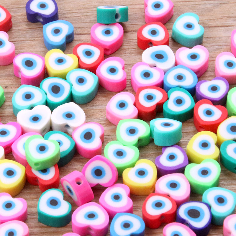 Wholesale 20pcs Soft Pottery Perforated Tablets Animal Fruit Heart Beads